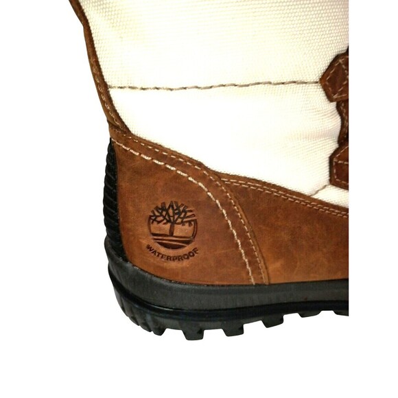 Timberland Womens Mt Hayes Snow Boots Tall Waterproof Brown Leather Size 6 - Picture 2 of 8